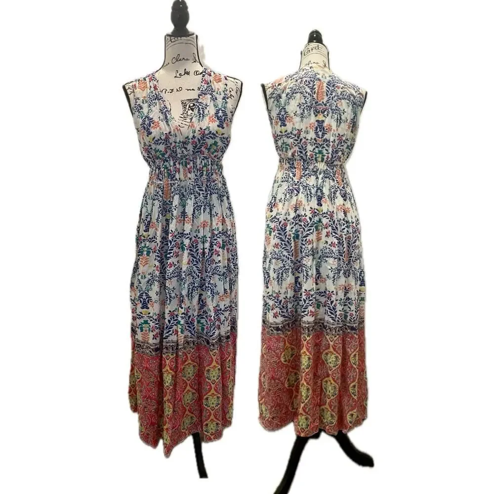 ROBERTA ROLLER RABBIT MAXI DRESS ROSETONE DAKOTA SZ XS QUIET LUXURY COTTAGECORE - Picture 2 of 16